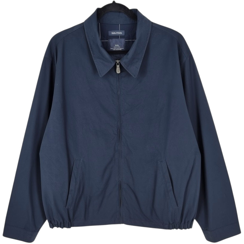 Nautica Dark Blue Collared Bomber Jacket Size 2XL
