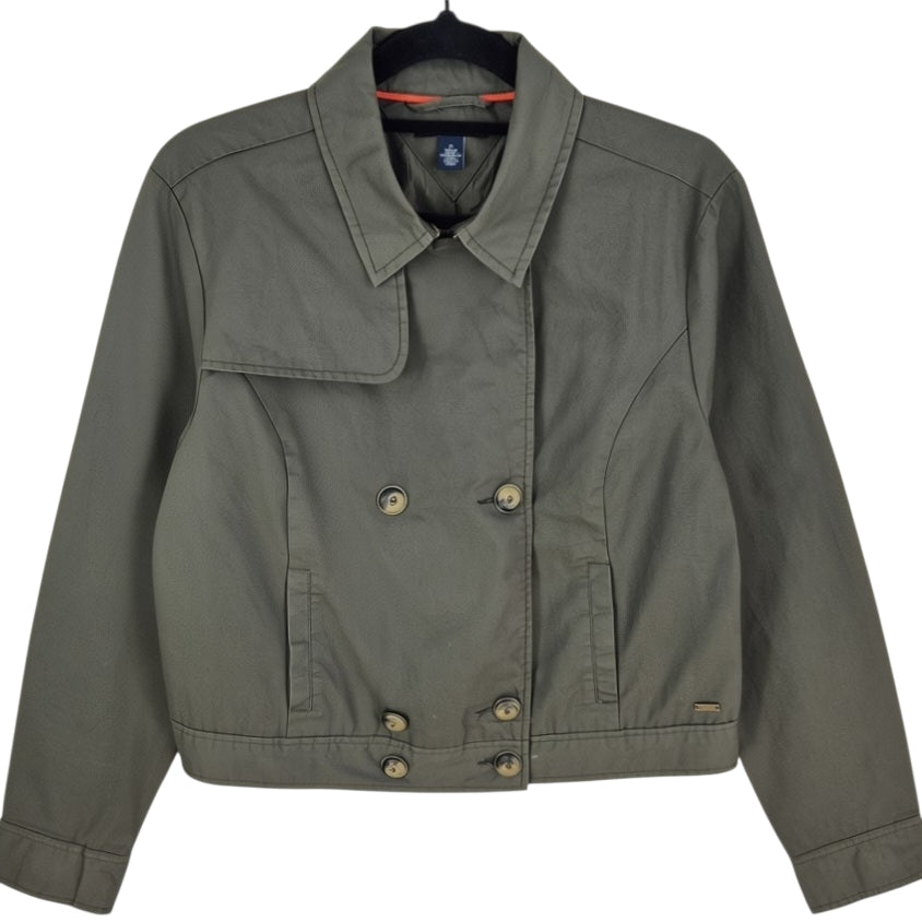 Tommy Hilfiger Womens Khaki Green Button Jacket Size S