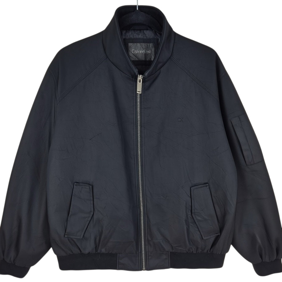 Calvin Klein Black Quilted Windbreaker Jacket Size L