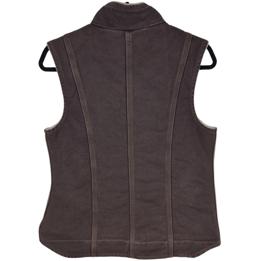 Carhartt Womens Brown Fleece Insualted Heavy Denim Vest Size S