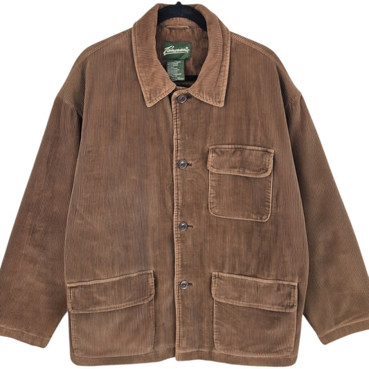 Vintage Penmans 90's Brown Heavy Quilted Corduroy Button Jacket Size L