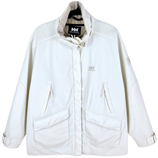 Helly Hansen Womens Cream White Quilted Nylon Windbreaker Jacket Size M