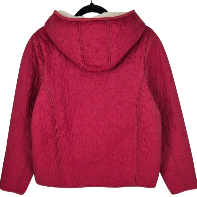 Disney Womens Red Fleece Insulated Windbreaker Jacket Size M