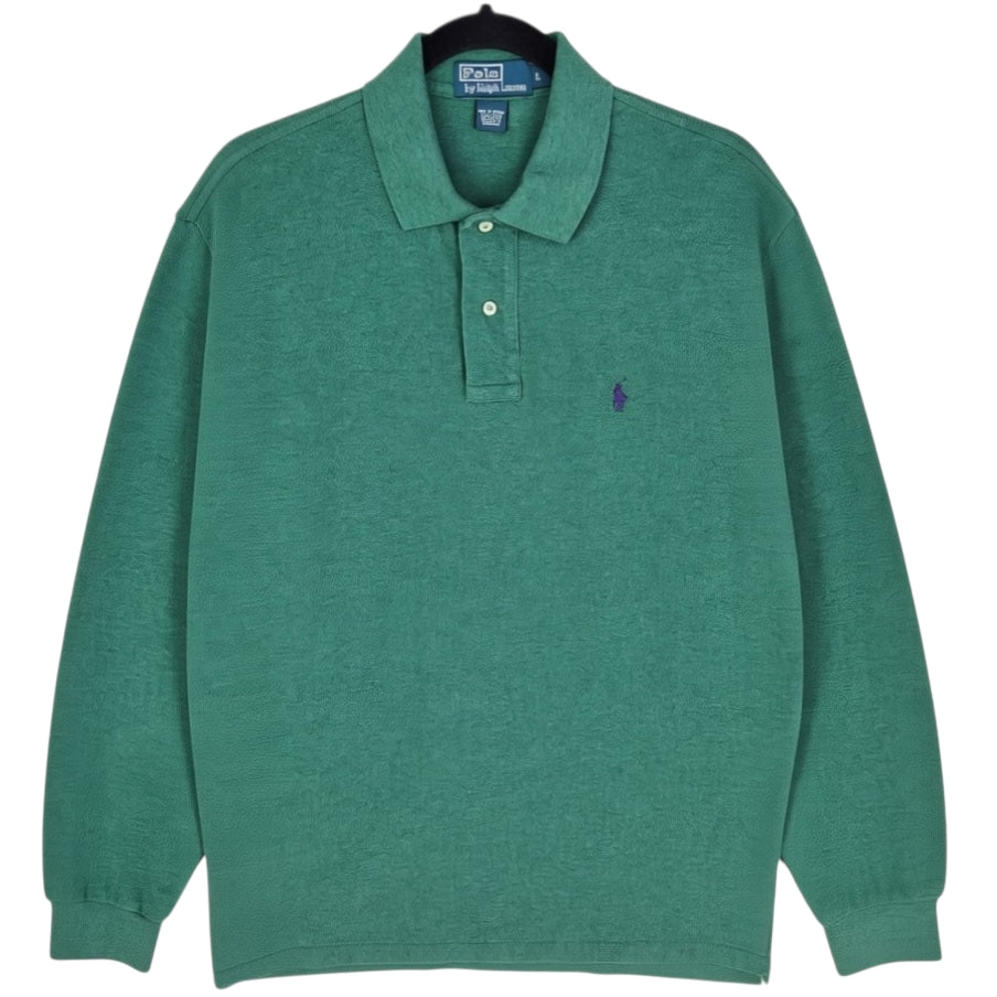 Vintage Polo Ralph Lauren 90's Green Long Sleeve Polo Shirt Size L
