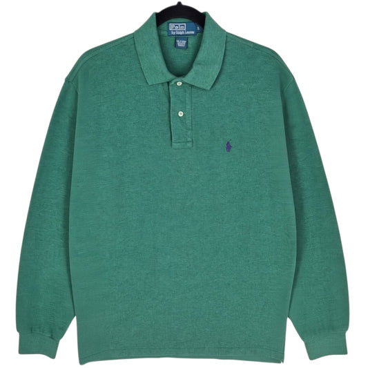 Vintage Polo Ralph Lauren 90's Green Long Sleeve Polo Shirt Size L