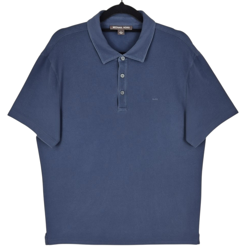 Michael Kors Dark Blue Stretch Polo Shirt Size L