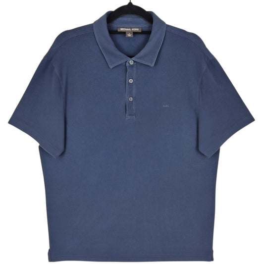 Michael Kors Dark Blue Stretch Polo Shirt Size L