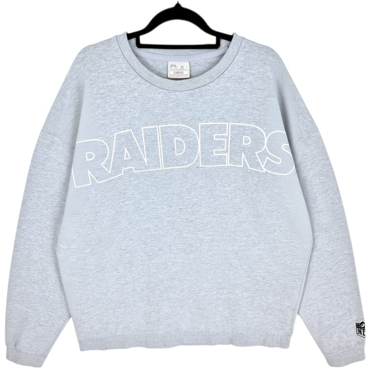 NFL Oakland Raiders Light Grey Crewneck Sweater Size L