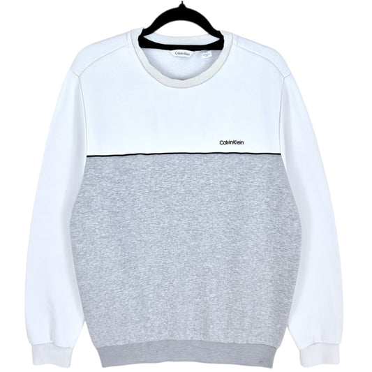 Calvin Klein White & Grey Crewneck Sweater Size M