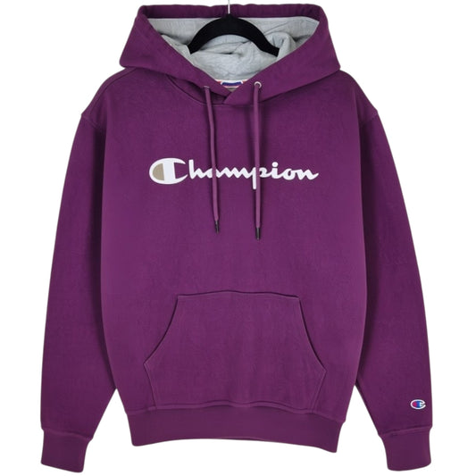 Champion Purple Chest Script Hoodie Size S