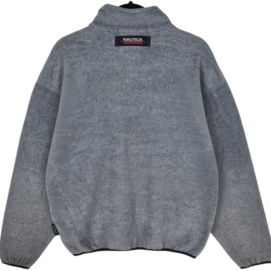 Vintage Nautica Competition 90's Grey Quarter Zip USA Made Fleece Jumper Size M