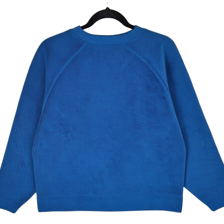 Vintage Adidas 90's Womens Blue V Neck Fleece Jumper Size L