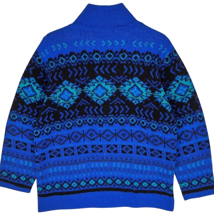 Vintage Marsh Landing 90's Blue Quarter Zip Fleece Jumper Size L