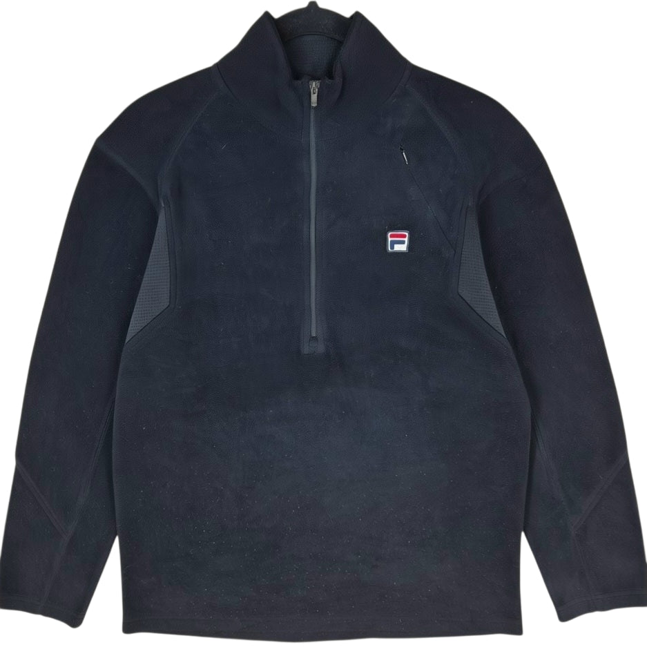 FILA Black Half Zip Fleece Jumper Size S