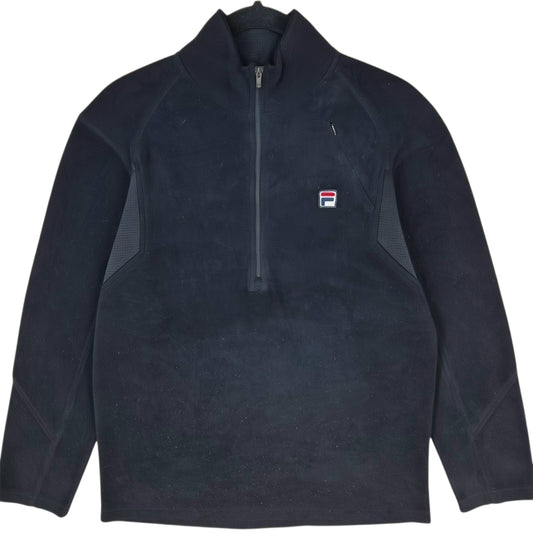 FILA Black Half Zip Fleece Jumper Size S
