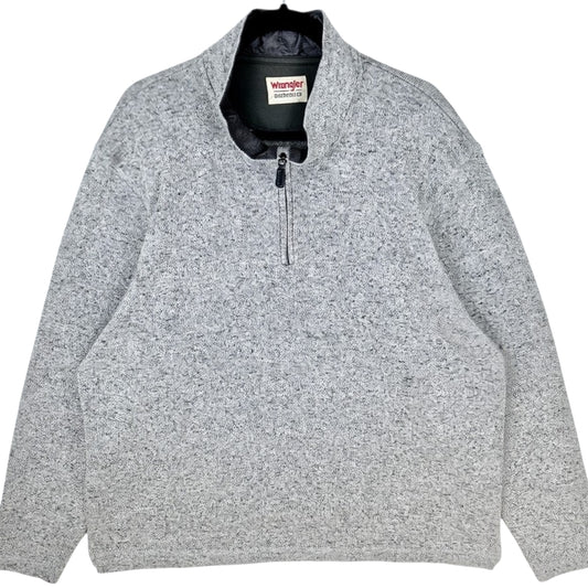 Wrangler Authentics Grey Quarter Zip Fleece Jumper Size 2XL