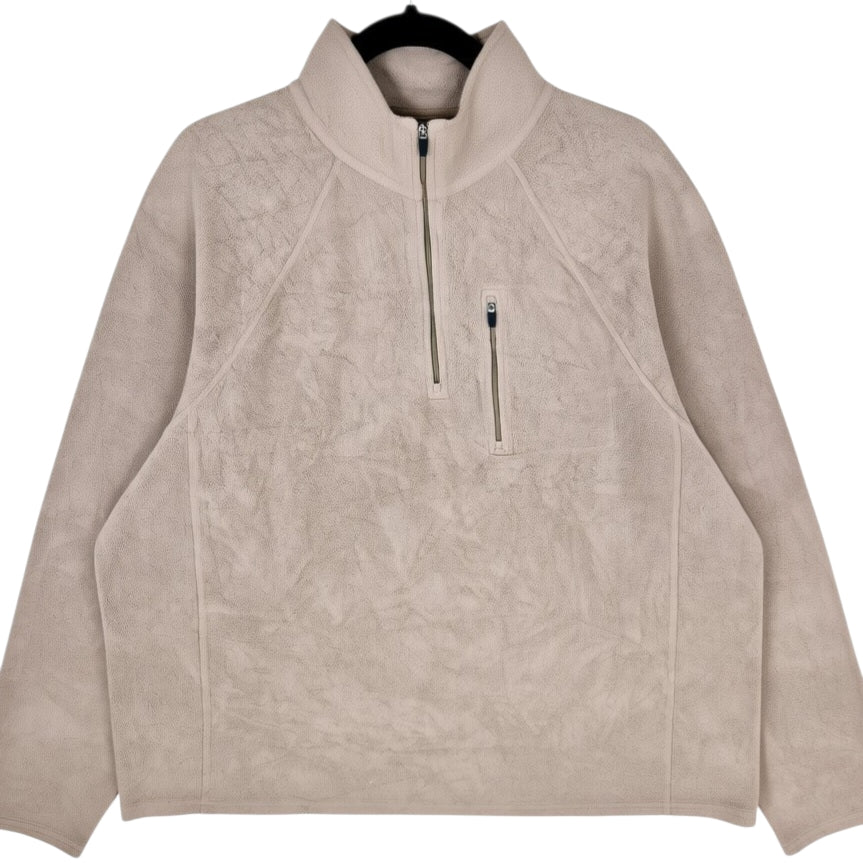 LL Bean Light Brown Quarter Zip Fleece Jumper Size XL