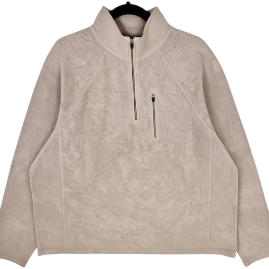 LL Bean Light Brown Quarter Zip Fleece Jumper Size XL