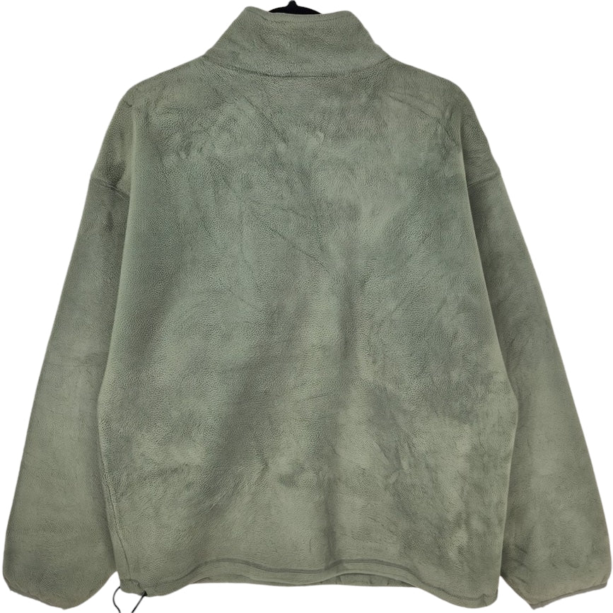 Vintage Adidas 90's Khaki Green Half Zip Fleece Jumper Size L