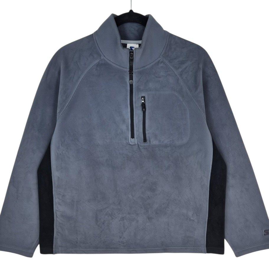 Starter Grey Quarter Zip Fleece Jumper Size L