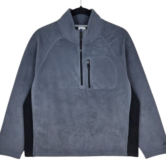 Starter Grey Quarter Zip Fleece Jumper Size L