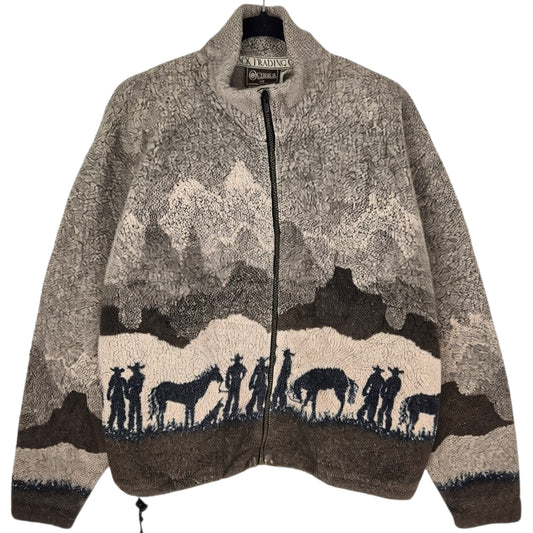 Vintage Outback Trading Co 80's Brown Fleece Jumper Size M