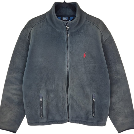 Vintage Polo Ralph Lauren 90's Dark Green Fleece Zip Jumper Size L