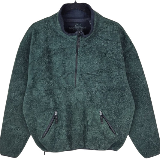 Vintage Outersport 90's Green Half Zip Fleece Jumper Size M