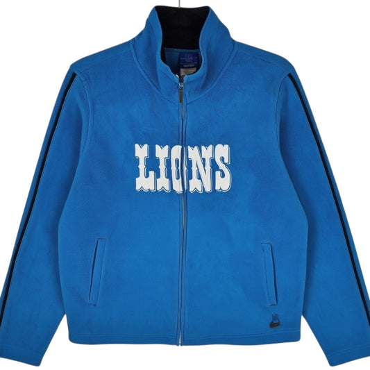 Vintage Reebok NFL Detroit Lions Womens Blue Embroidered Fleece Jumper Size L