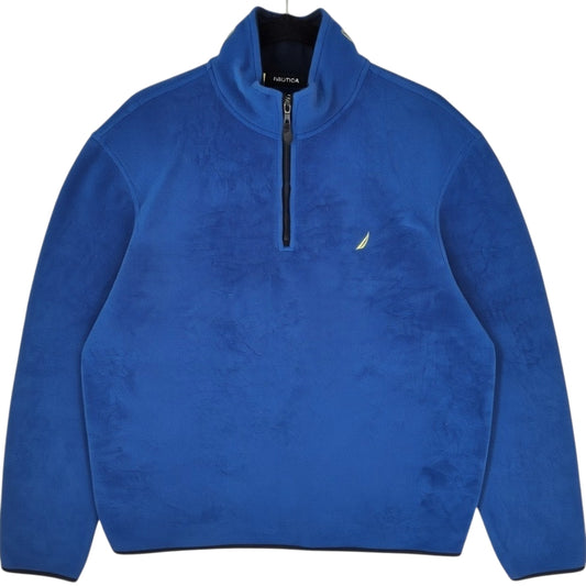 Nautica Blue Quarter Zip Fleece Jumper Size L