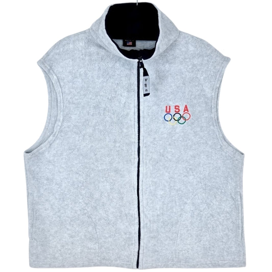 Vintage USA Olympics 80's Grey Fleece Jumper Size XL