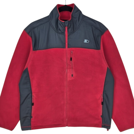 Vintage Starter 2000's Red & Grey Fleece Jumper Size L