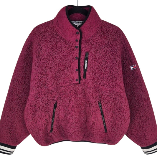 Tommy Hilfiger Sport Womens Burgundy Fleece Jumper Size XL