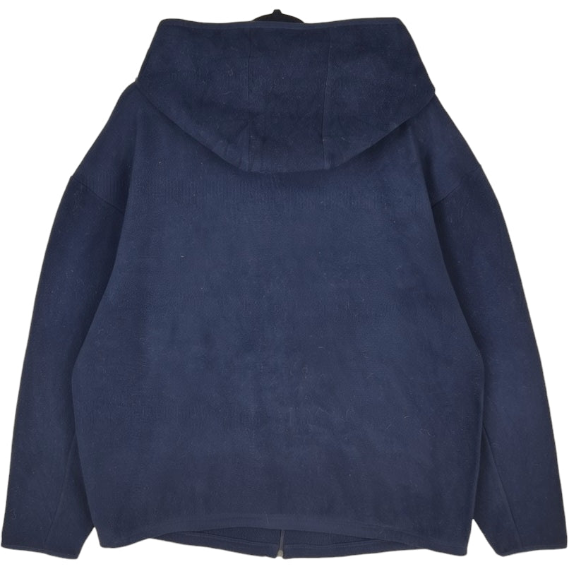 Vintage Ralph Lauren Chaps 90's Dark Blue Embroidered Fleece Zip Hoodie Size L
