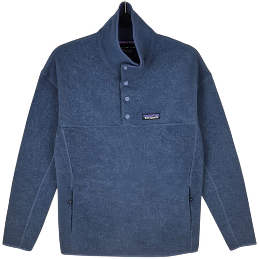 Patagonia Womens Dark Blue Quarter Button Fleece Jumper Size M