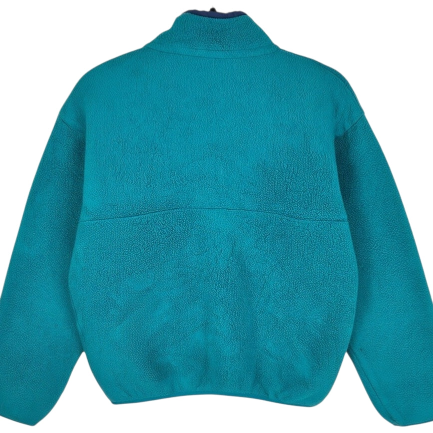 Vintage Patagonia 90's Aqua Green Quarter Button Fleece Jumper Size M