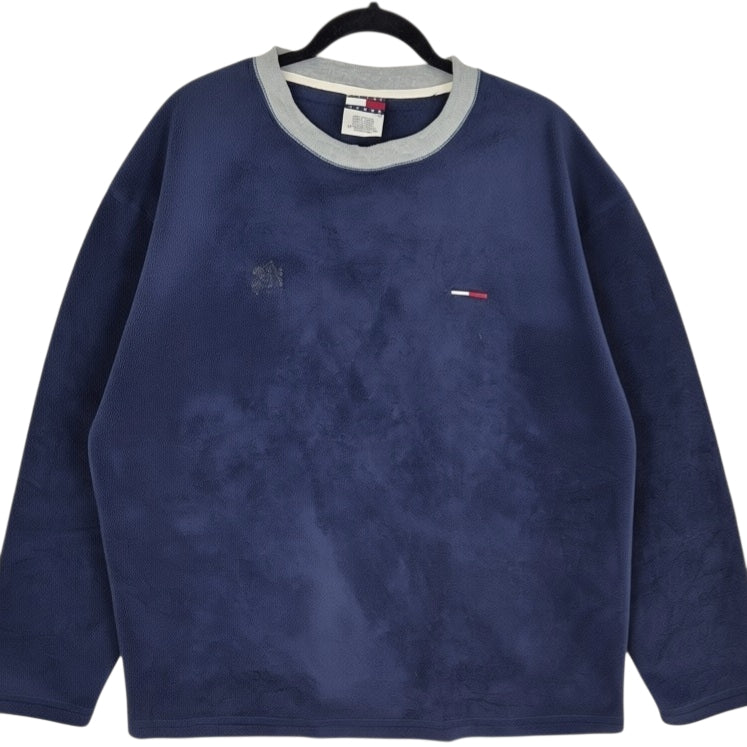 Vintage Tommy Hilfiger 90's Dark Blue Crewneck Fleece Jumper Size L