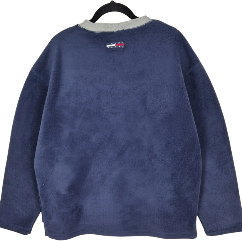 Vintage Tommy Hilfiger 90's Dark Blue Crewneck Fleece Jumper Size L