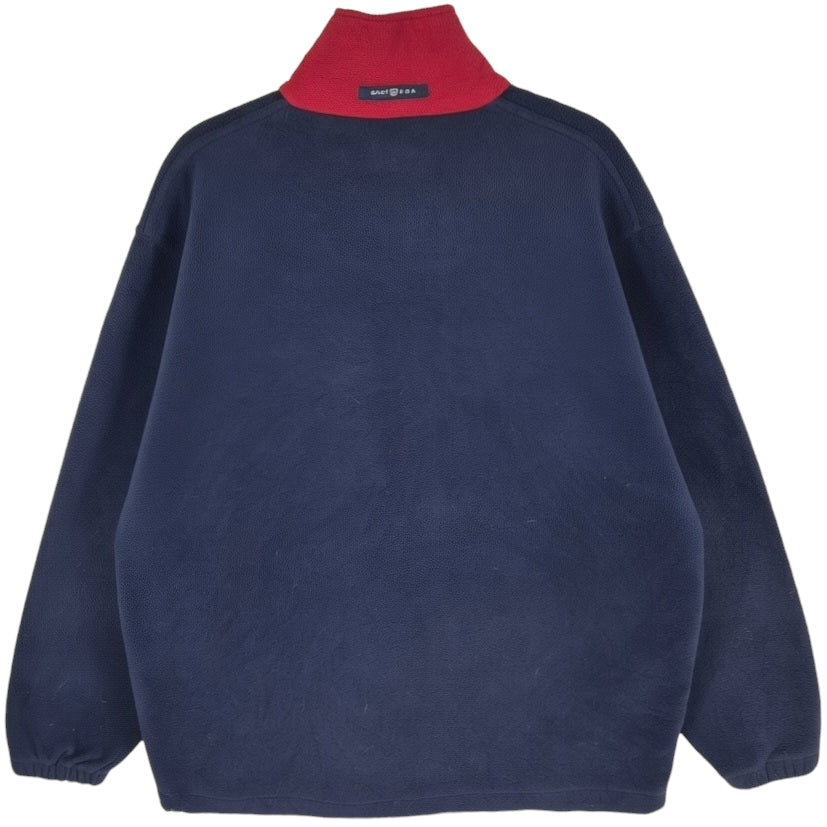 Vintage GANT USA 90's Dark Blue Quarter Zip Fleece Jumper Size L