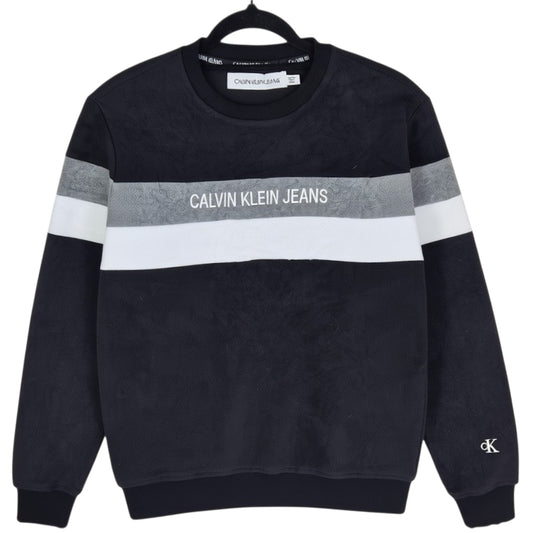 Calvin Klein Black Embroidered Crewneck Sweater Size XS