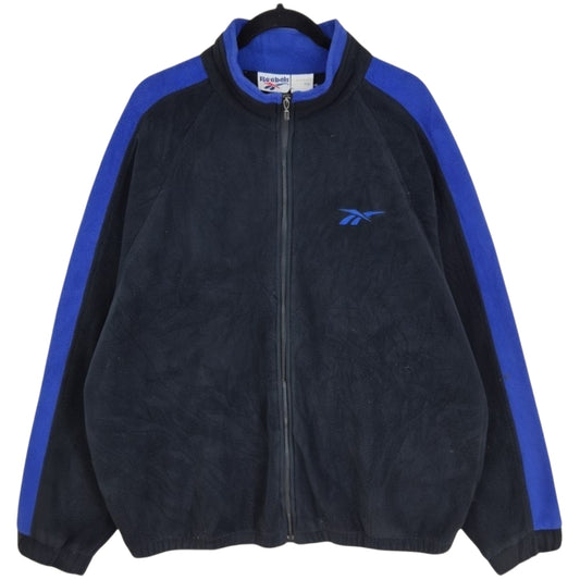 Vintage Reebok 90's Black Fleece Zip Jumper Size XL