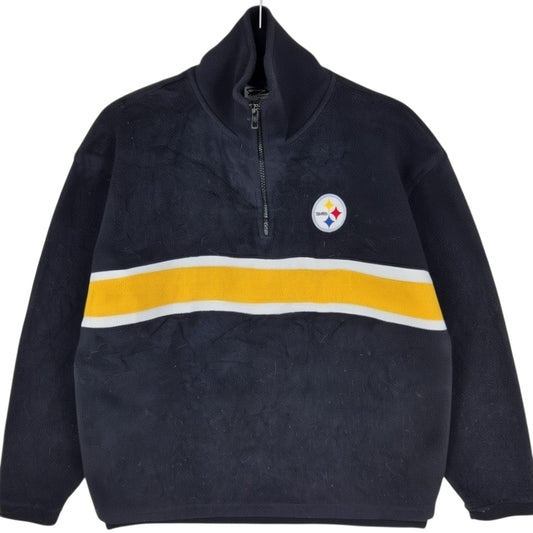 Vintage Pittsburgh Steelers 90's Black Quarter Zip Fleece Jumper Size M