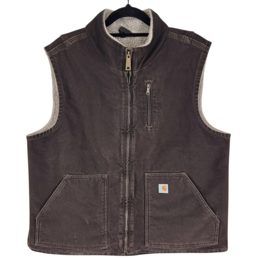 Carhartt Womens Brown Heavy Fleece Insulated Vest Size XL