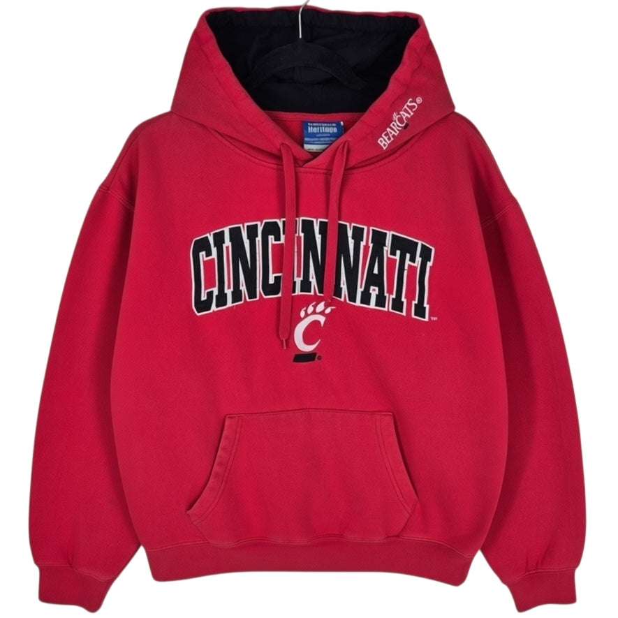 Cincinnati Bearcats Basketball Red Embroidered Hoodie Size L