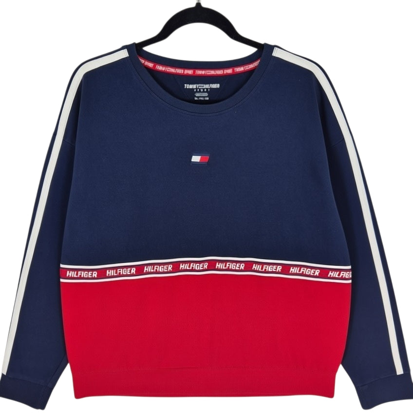 Tommy Hilfiger Sport Womens Red & Dark Blue Crewneck Sweater Size XL