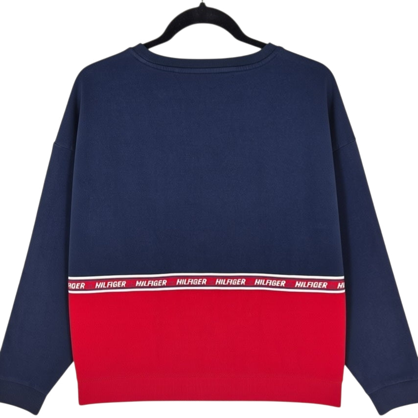 Tommy Hilfiger Sport Womens Red & Dark Blue Crewneck Sweater Size XL
