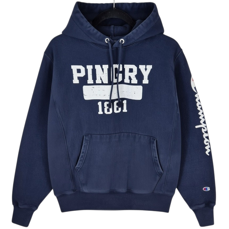 Champion Reverse Weave Pingry Private School Dark Blue Heavy Hoodie Size S