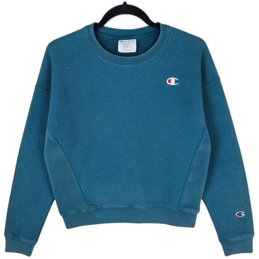 Champion Reverse Weave Womens Dark Green Crewneck Sweater Size S