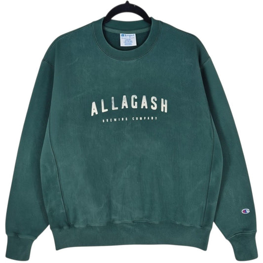 Champion Reverse Weave Allagash Brewing Company Green Sweater Size L