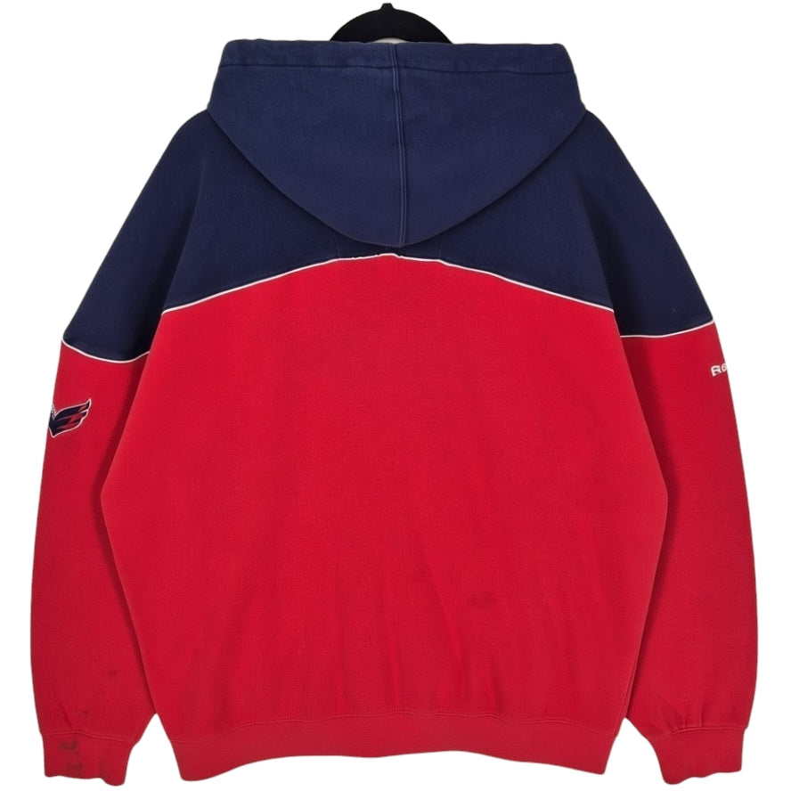Reebok NHL Washington Capitals Red & Blue Embroidered Zip Hoodie Size XL